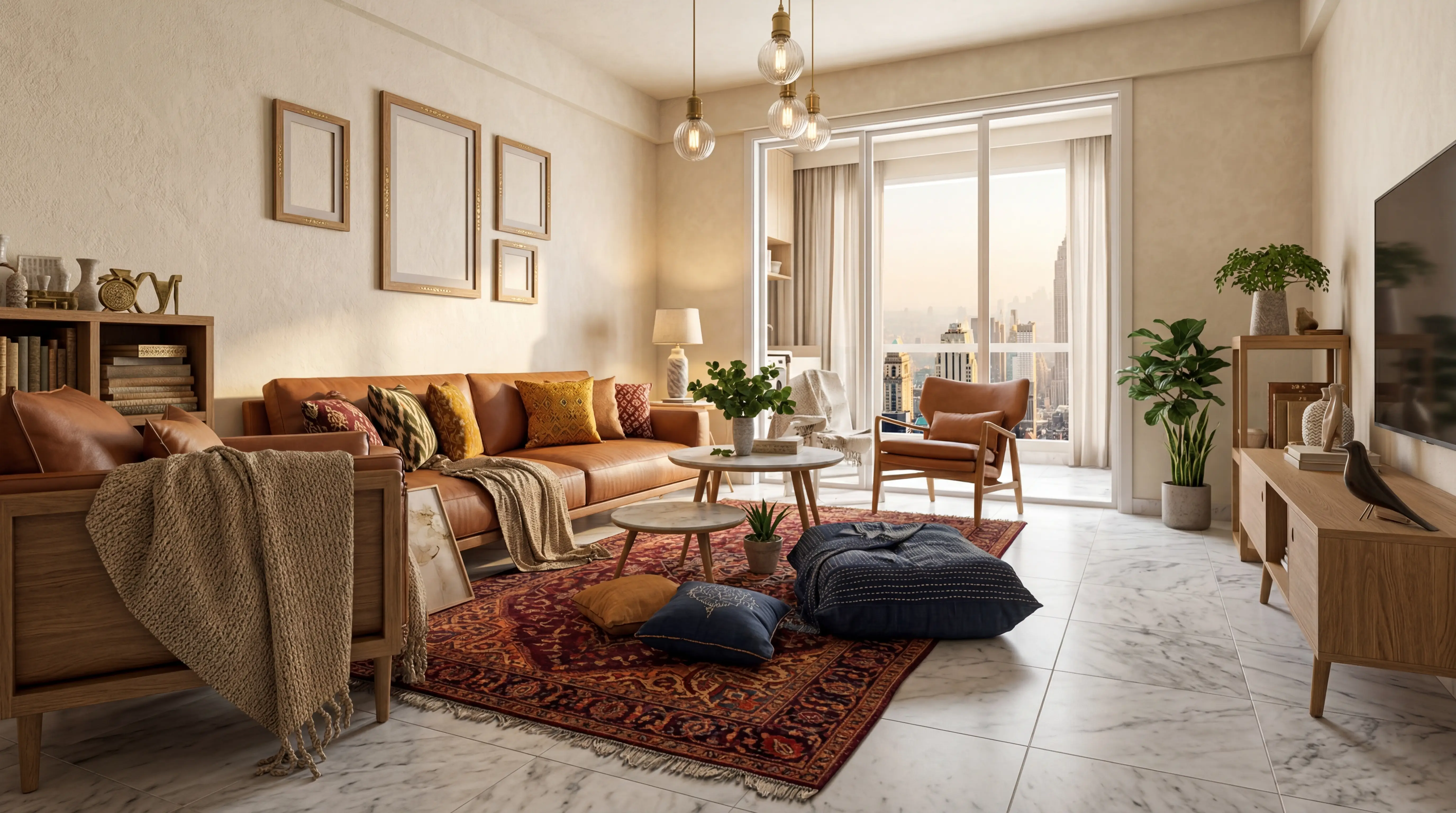 Warm Boho Living Room